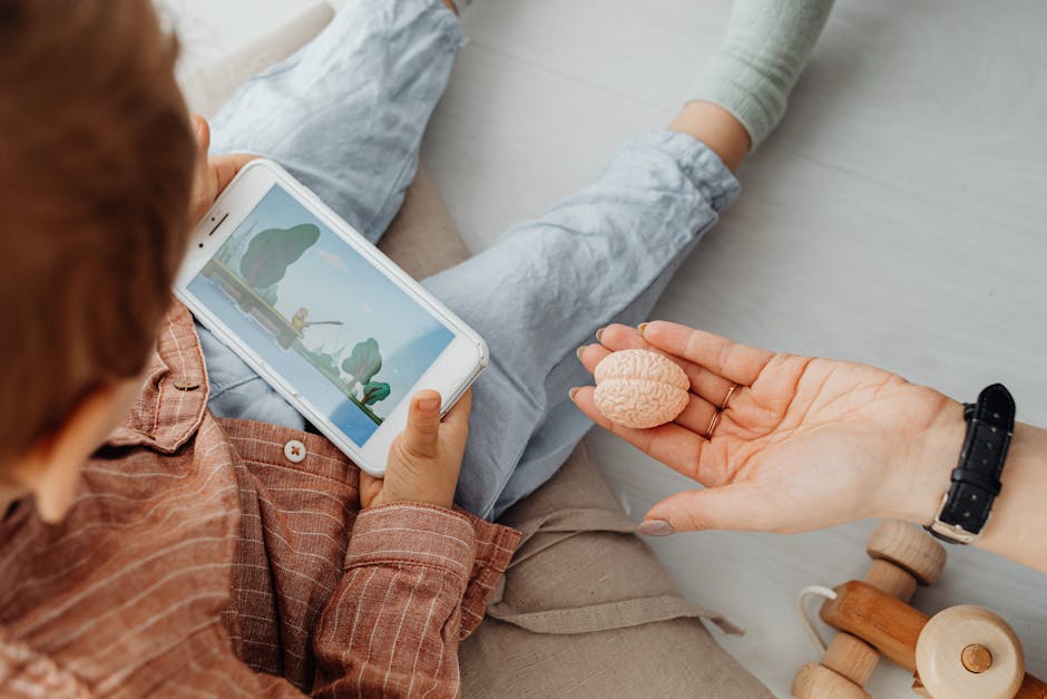 child using tablet screen cognitive development brain
