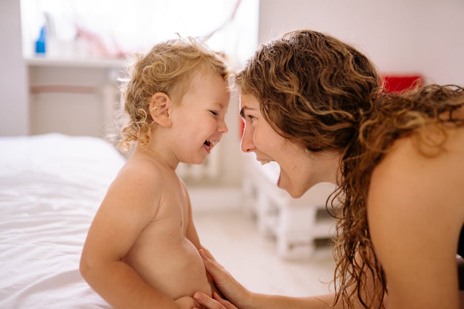 parent toddler eye contact bonding warm interaction