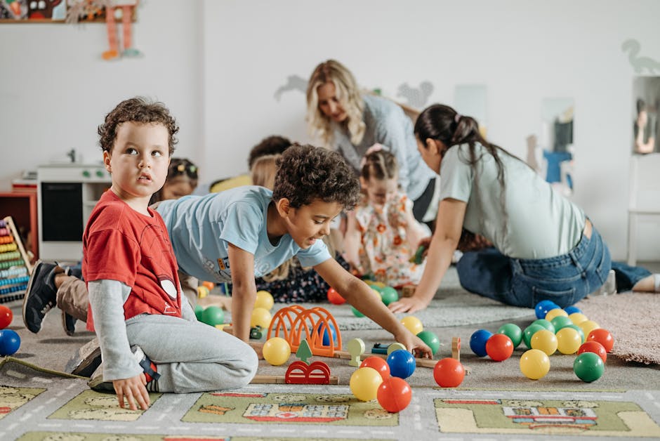 kindergarten children playing together, social skills classroom activities