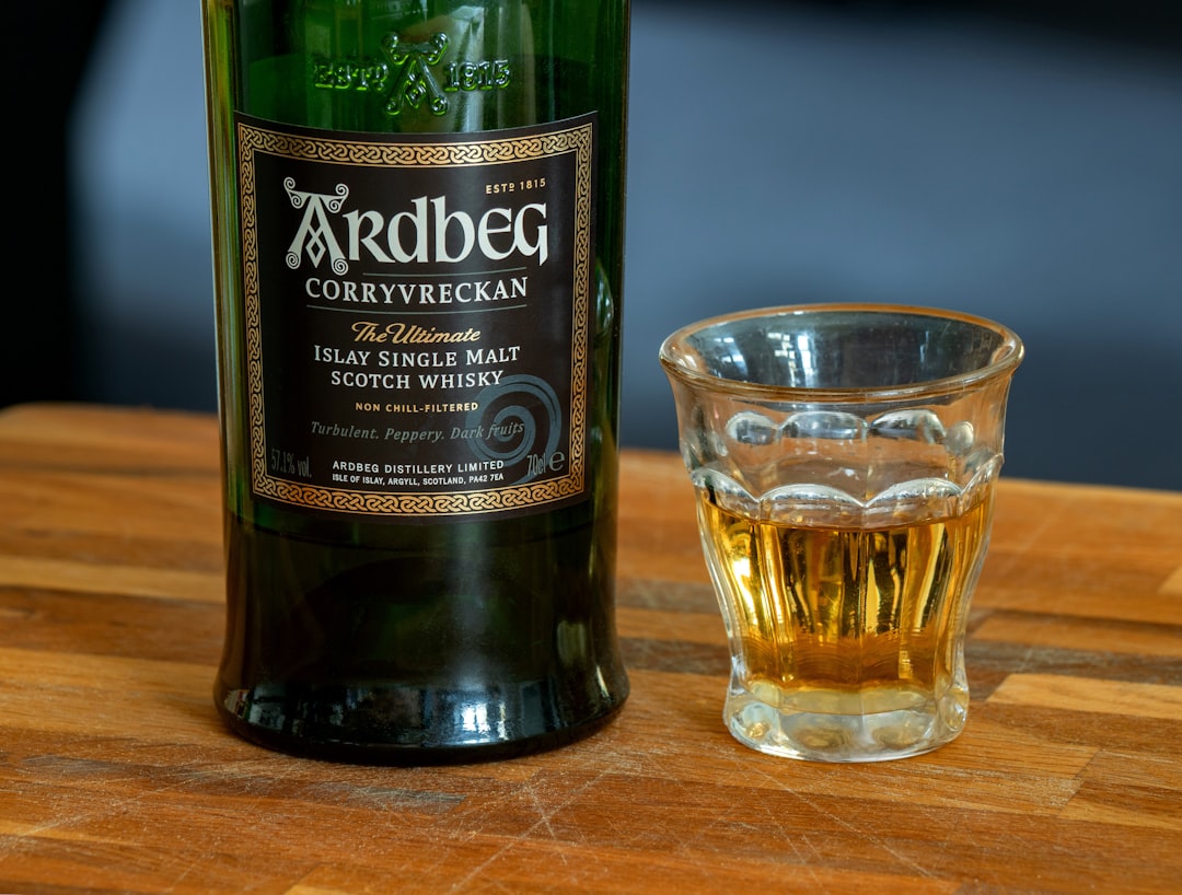 whisky glass, single malt scotch, amber spirit pour