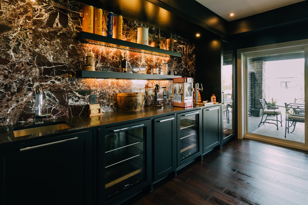 wine cooler refrigerator home bar interior