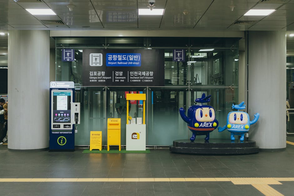 Incheon Airport shuttle bus terminal transfer, AREX train station inside airport