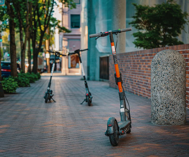 electric scooter commute city street, urban micro-mobility 2025